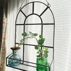 ステンドグラス壁掛け飾り ✨ミモザ色の香水瓶✨ タペストリー・壁掛け