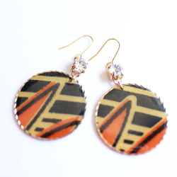 まんまるアフリカ生地ピアス/african print circle earring (2) 5枚目の画像