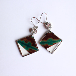 しかくアフリカ生地ピアス/african print square earrings (7) 4枚目の画像