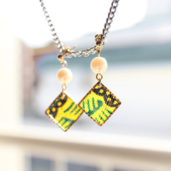 しかくアフリカ布ピアス/african print square earring (18) 3枚目の画像