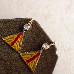 さんかくアフリカ布ピアス/african print triangle earring (ap21) 4枚目の画像