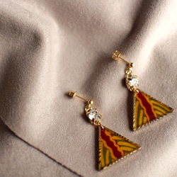 さんかくアフリカ布ピアス/african print triangle earring (ap21) 5枚目の画像