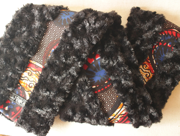 アフリカ布＆トルネードファーマフラー/African print scarf (sc6) 3枚目の画像