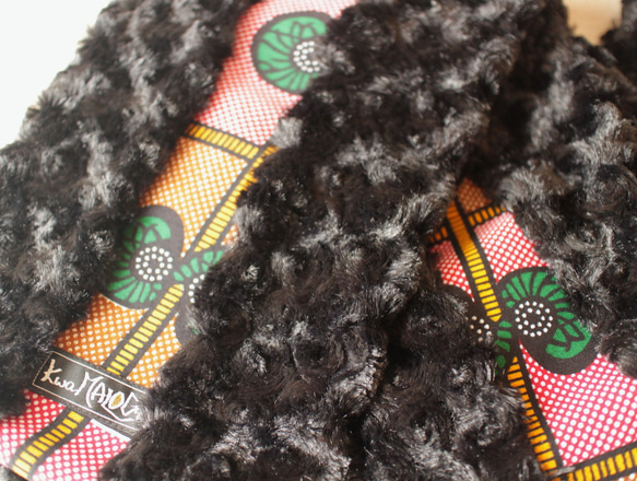 アフリカ布＆トルネードファーマフラー/African print scarf (sc7) 3枚目の画像
