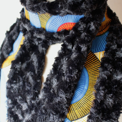 アフリカ布＆トルネードファーマフラー/African print scarf (sc8) 4枚目の画像