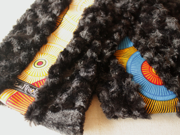 アフリカ布＆トルネードファーマフラー/African print scarf (sc8) 5枚目の画像