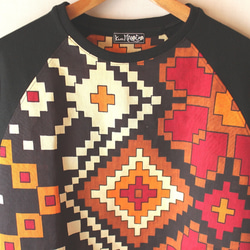 アフリカン ラグランTシャツ / African raglan long top  rt4 3枚目の画像