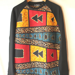 アフリカン ラグランTシャツ / African raglan long top  rt2 1枚目の画像