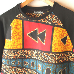 アフリカン ラグランTシャツ / African raglan long top  rt2 3枚目の画像