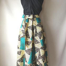 アフリカン ロングフレア ヘムスカート / African long flair skirt  hsk5 1枚目の画像