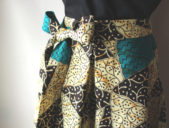 アフリカン ロングフレア ヘムスカート / African long flair skirt  hsk5 4枚目の画像