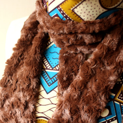 アフリカ布＆トルネードファーマフラー/African print scarf (sc9) 4枚目の画像