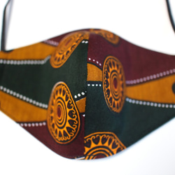 アフリカ布ハンドメイドマスク(立体型)MSK9 3枚目の画像