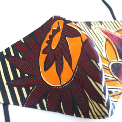 アフリカ布ハンドメイドマスク(立体型)MSK36 1枚目の画像