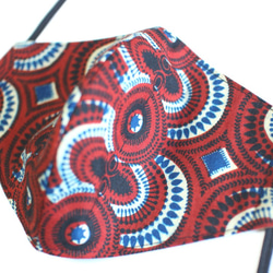 アフリカ布ハンドメイドマスク(立体型)MSK37 3枚目の画像