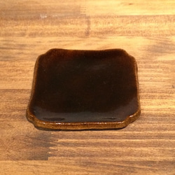 赤膚焼　豆皿（アメ釉） 1枚目の画像