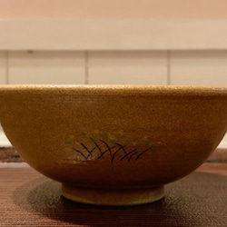 赤膚焼　ご飯茶碗【花喰い鳥】 3枚目の画像