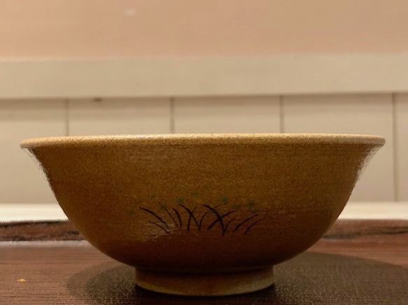 赤膚焼　ご飯茶碗【花喰い鳥】 4枚目の画像