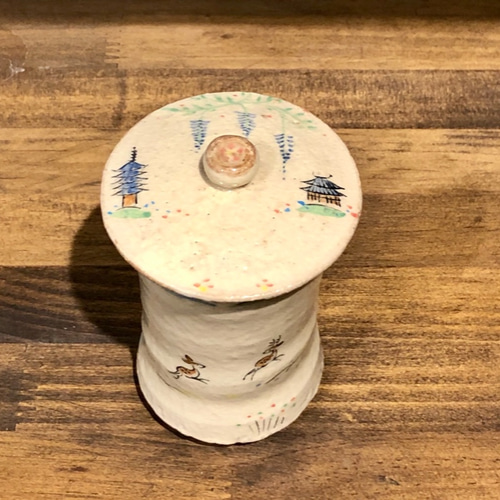 笛吹童子　奈良にて購入　焼物　陶器　1970年代　古美術　美品　18✖︎14.5 一品逸品】奈良「赤膚焼」（赤膚山元窯 古瀬堯三）シドニー大で学んだ