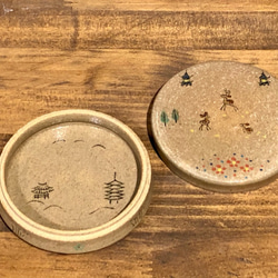 送料無料】赤膚焼 奈良絵 香合 おちょこ・ぐい呑み・徳利 大塩
