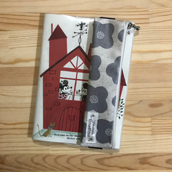 【再販2】手帳用ペンケース☆花グレー 3枚目の画像