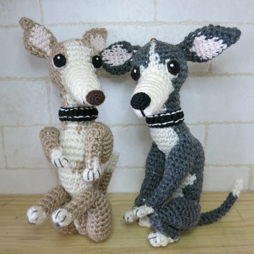 イタリアングレーハウンドのあみぐるみキーホルダー（オーダー