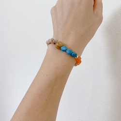 ✴︎期間限定価格✴︎greedy bracelet【ターコイズ・アフリカンオパール】 4枚目の画像