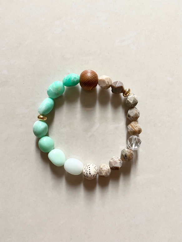 ✴︎期間限定価格✴︎greedy bracelet【クリソプレーズ・アフリカンオパール】 2枚目の画像