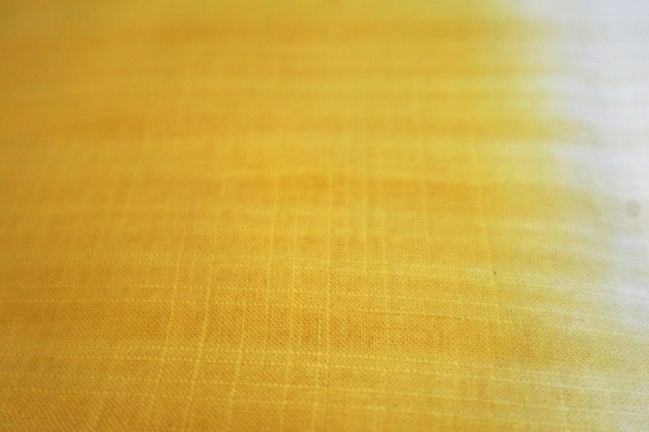 小幅生地　綿麻混合スラブ格子(レモン) 4枚目の画像