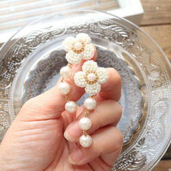 ピアス】うずまきビーズ刺繍(パープル) | mochikoのちいさなおみせ