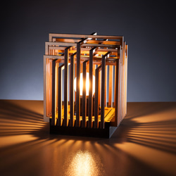 禅スタイルの木製ウォームランプ-オーバーラップ 1枚目の画像