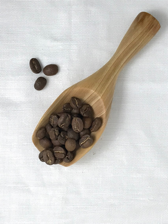 天然無垢材の花小さじ1杯/コーヒースプーン/茶##台桧桧木手作 3枚目の画像