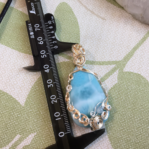 ラリマー ワイヤーラッピングネックレス ラリマー ワイヤーラッピングペンダントトップ （天然石