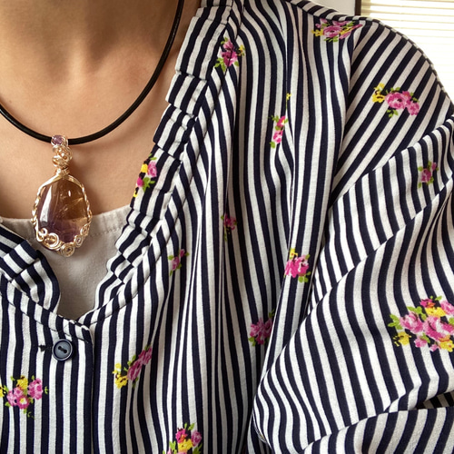 アメトリン ワイヤーペンダントトップ （天然石ワイヤー