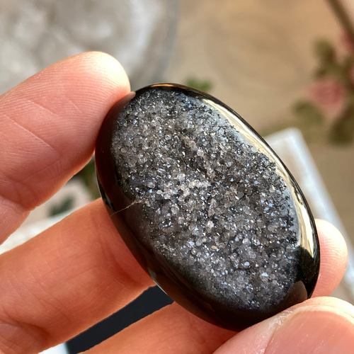 ドゥルージーアゲート＊ブラックアゲートドゥルージー B 天然石