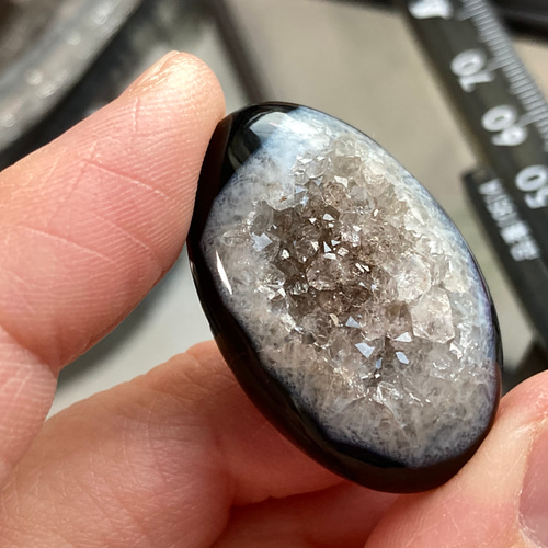 ドゥルージーアゲート＊ブラックアゲートドゥルージー I 天然石