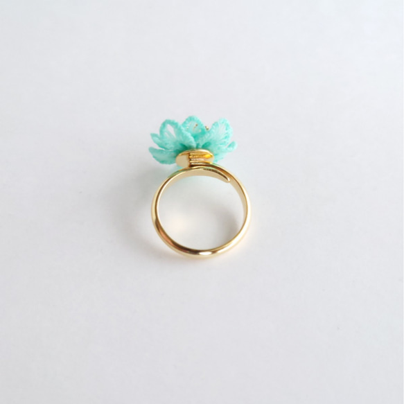 タティングレースの二重のお花の指輪 ミント #500 MNT 5枚目の画像