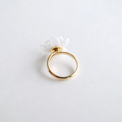 タティングレースの二重のお花の指輪 ホワイト #500 WH 3枚目の画像
