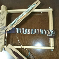 【Sold out】羊毛フェルト アイヌ刺繍 手織りショルダー 手編み蓋の 軽～いショルダーバッグ 6枚目の画像