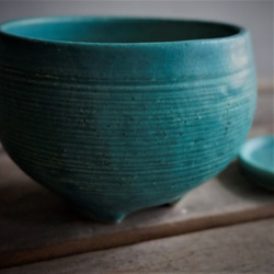 【陶器】トルコ青の植木鉢　送料無料 3枚目の画像