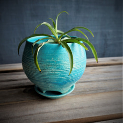 【陶器】トルコ青の植木鉢④　送料無料 10枚目の画像