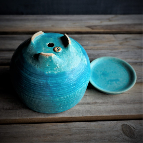 【陶器】トルコ青の植木鉢⑨　送料無料 6枚目の画像