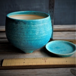 【陶器】トルコ青の植木鉢⑨　送料無料 9枚目の画像