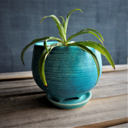 【陶器】トルコ青の植木鉢⑨　送料無料 10枚目の画像