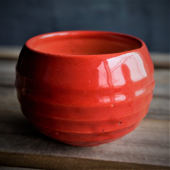 【陶器】赤のミニ鉢カバー　送料無料 4枚目の画像
