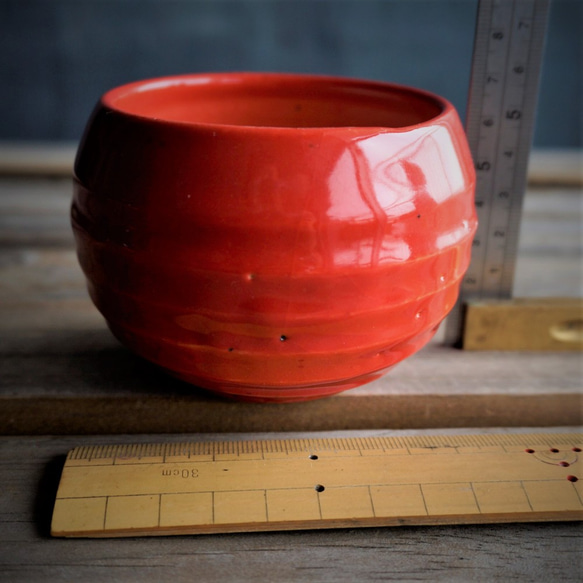 【陶器】赤のミニ鉢カバー　送料無料 8枚目の画像