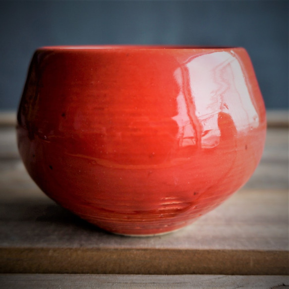 【陶器】赤のミニ鉢カバー　送料無料 5枚目の画像
