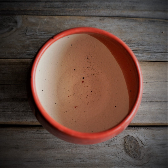 【陶器】赤のミニ鉢カバー　送料無料 6枚目の画像