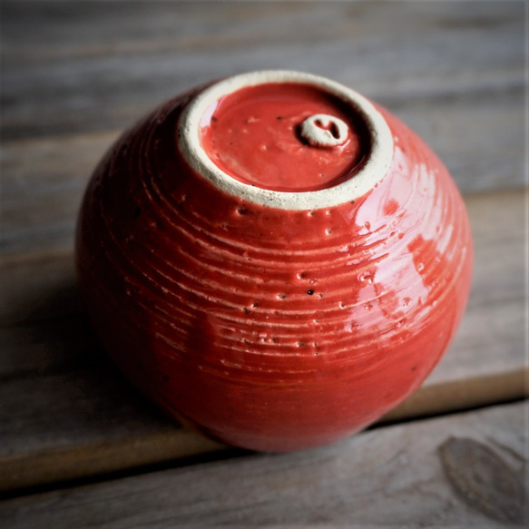 【陶器】赤のミニ鉢カバー　送料無料 7枚目の画像