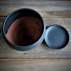 【陶器】黒い植木鉢　送料無料 4枚目の画像